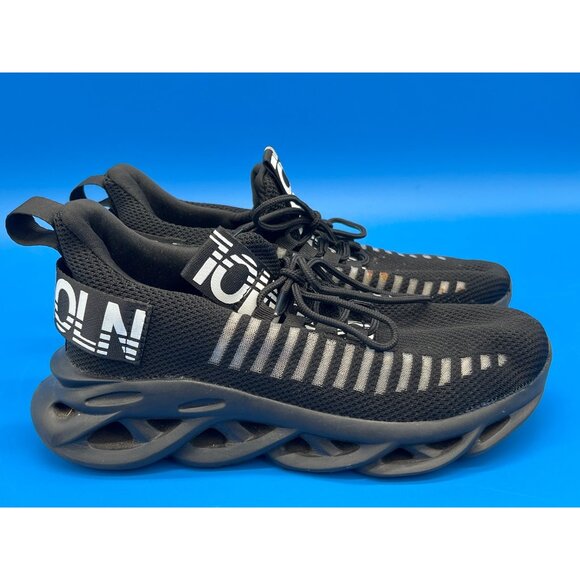 Gsl Moln Black Knit Breathable Athletic Running Sneakers Unisex - Picture 3 of 11